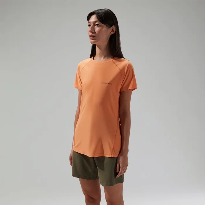 Technical Baselayers Women Berghaus 247 Crew Short Sleeve Tech Tee Orange