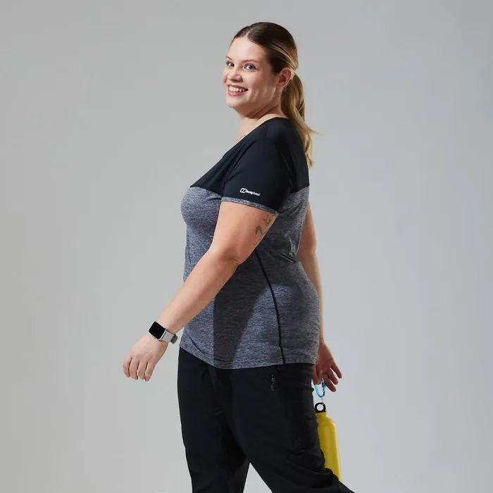 Technical Baselayers Women Berghaus Voyager Tech Tee Short Sleeve Crew 8211 Dark Grey Black