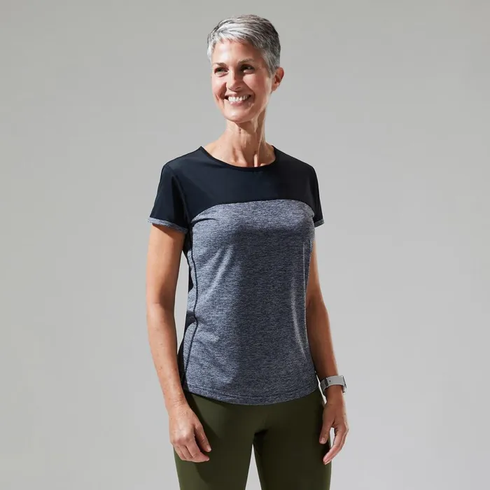 Technical Baselayers Women Berghaus Voyager Tech Tee Short Sleeve Crew 8211 Dark Grey Black