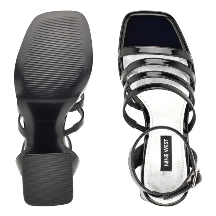 Teriss Strappy Platform Sandals Black Patent Women Nine West Heels Teriss Strappy Platform Sandals Black Patent Women Nine West Heels