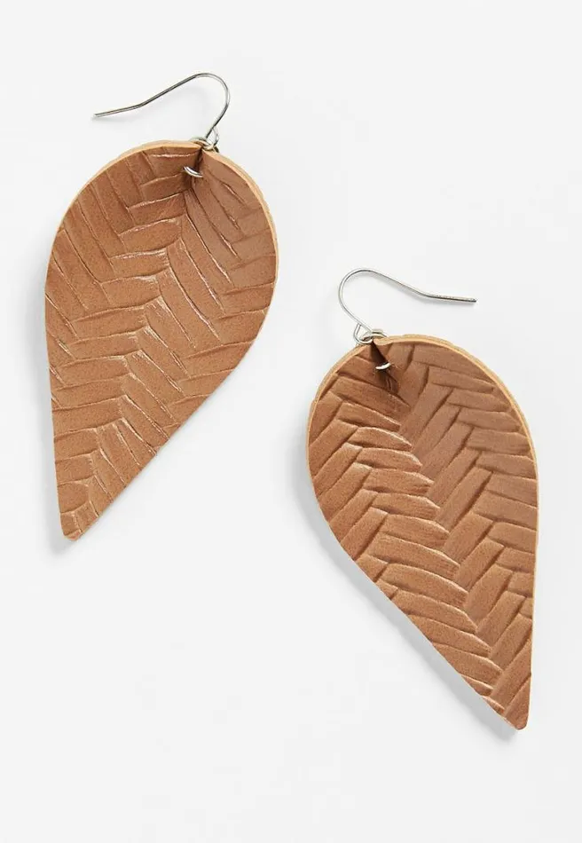 Textured Faux Leather Drop Earrings Women Maurices Jewelry