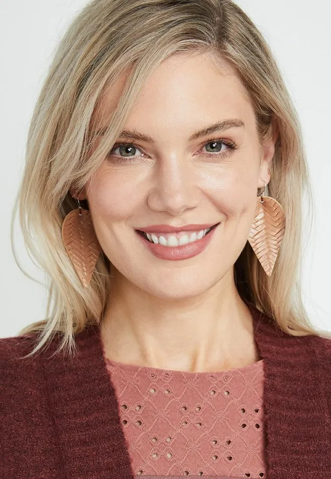 Textured Faux Leather Drop Earrings Women Maurices Jewelry