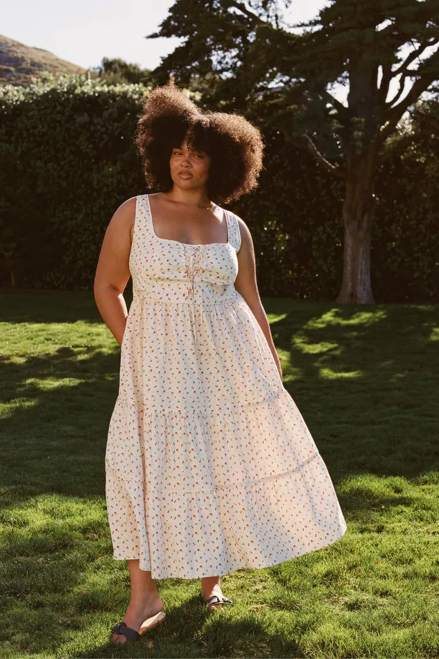 The Adele Dress Extended Carnelian Aster Garden Extended Sizing Christy Dawn Women