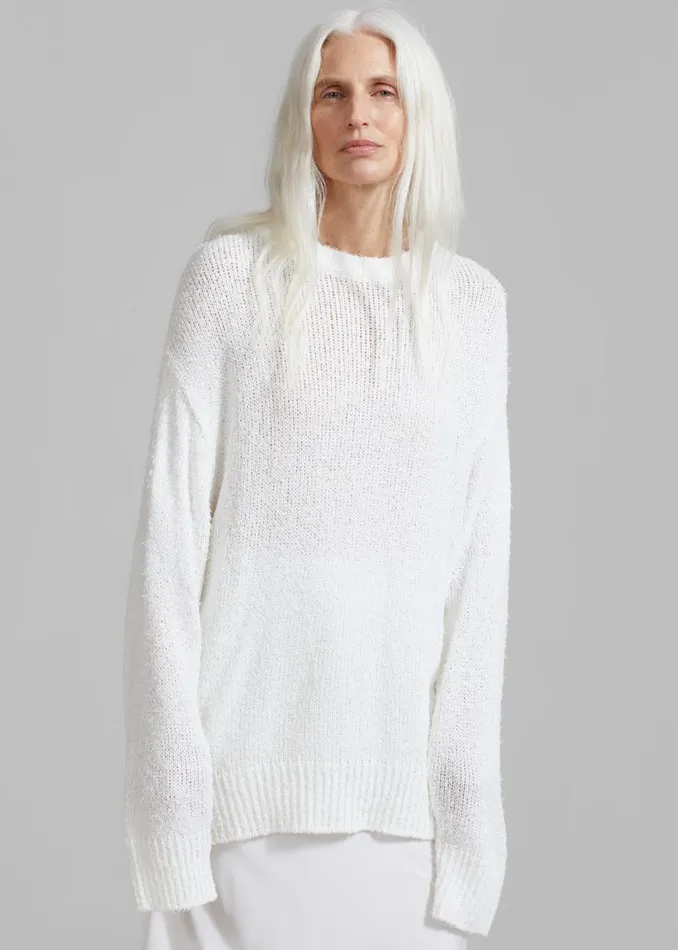 The Frankie Shop Ahine Sweater 8211 White Shop Knitwear