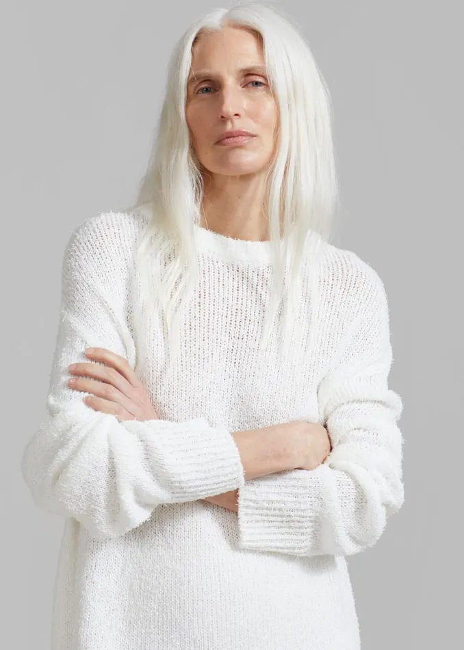 The Frankie Shop Ahine Sweater 8211 White Shop Knitwear