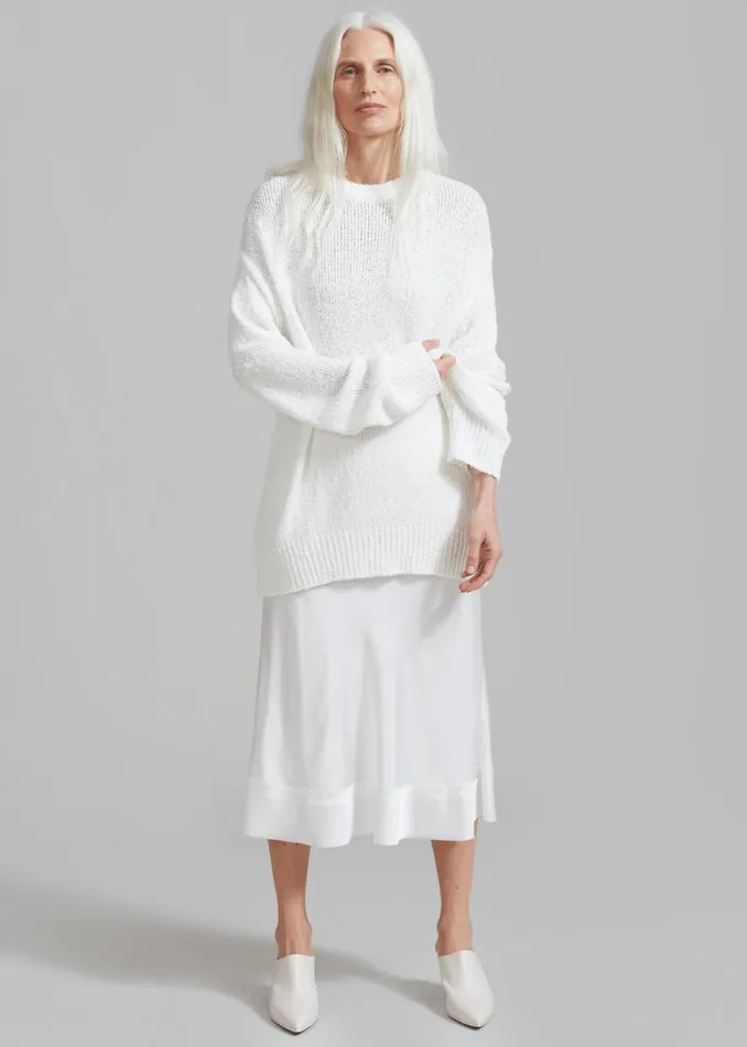 The Frankie Shop Ahine Sweater 8211 White Shop Knitwear