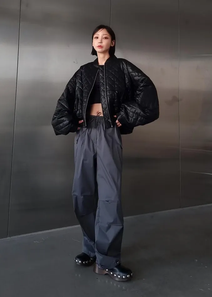 The Frankie Shop Alma Quilted FauxLeather Bomber 8211 Black Shop Outerwear