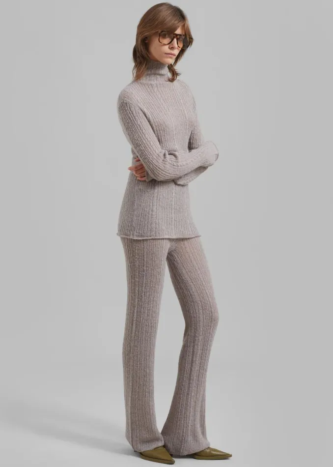 The Frankie Shop Amomento Sheer Knit Pants 8211 Charcoal Shop Clothing