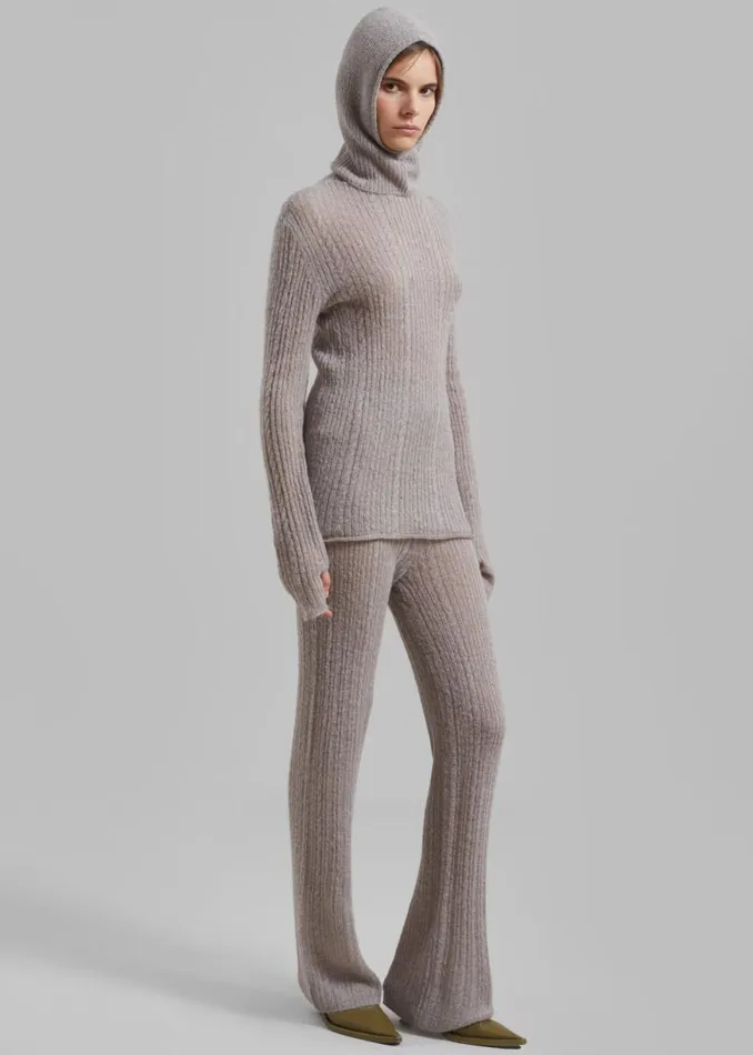 The Frankie Shop Amomento Sheer Knit Pants 8211 Charcoal Shop Clothing