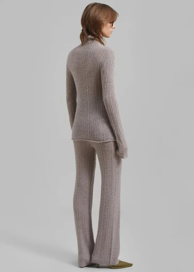 The Frankie Shop Amomento Sheer Knit Pants 8211 Charcoal Shop Clothing