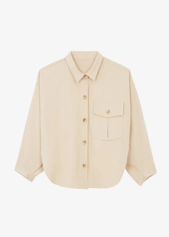 The Frankie Shop Arden Overshirt 8211 Beige Shop Outerwear