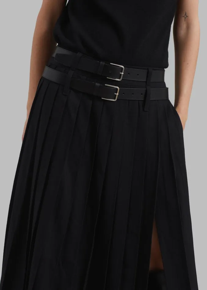 The Frankie Shop Bailey Long Pleated Skirt 8211 Black Shop Clothing