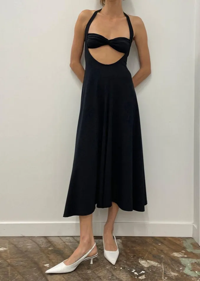 The Frankie Shop Beaufille Baes Halter Dress 8211 Black Shop Dresses
