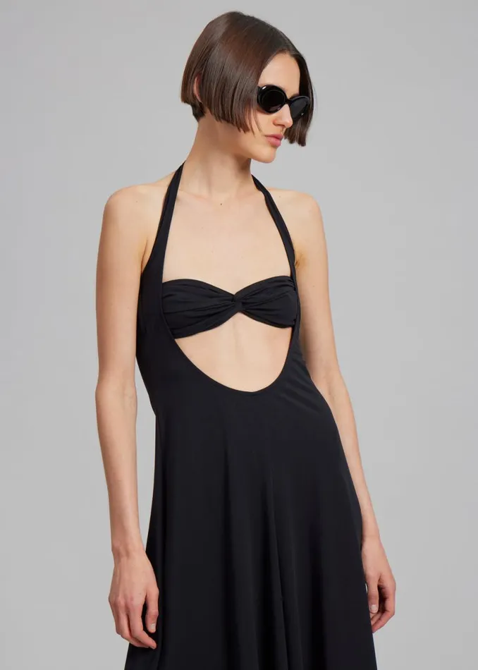 The Frankie Shop Beaufille Baes Halter Dress 8211 Black Shop Dresses