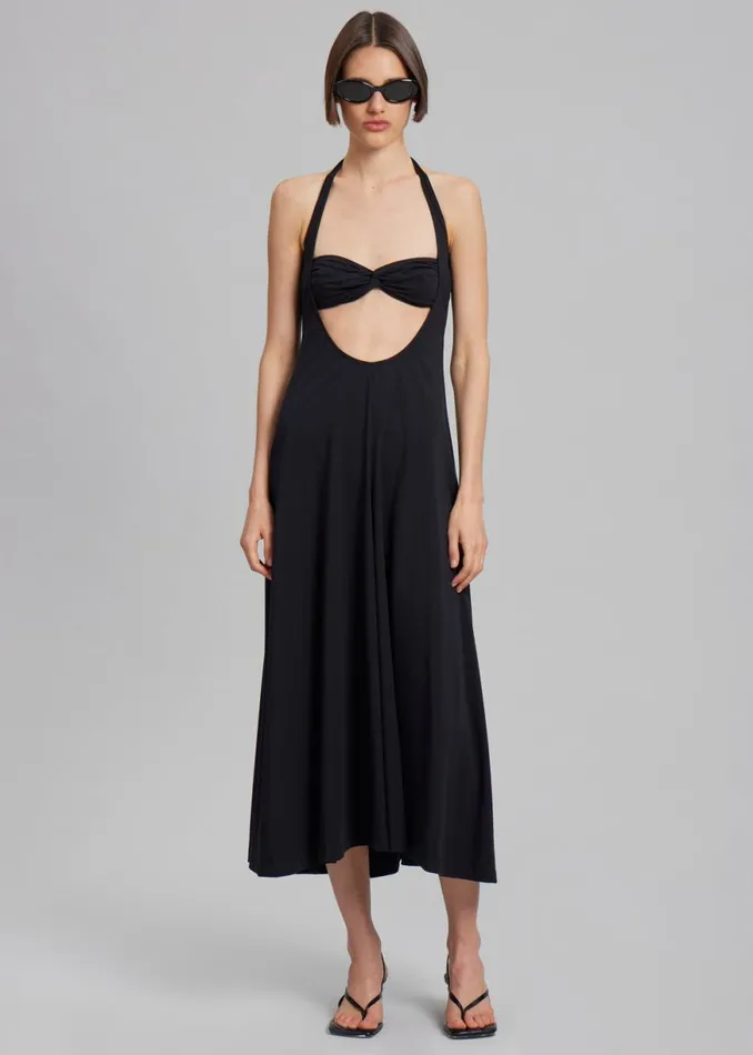 The Frankie Shop Beaufille Baes Halter Dress 8211 Black Shop Dresses