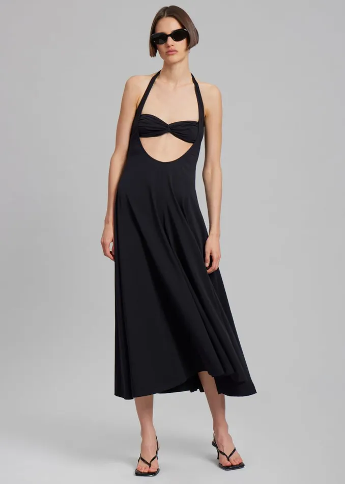 The Frankie Shop Beaufille Baes Halter Dress 8211 Black Shop Dresses