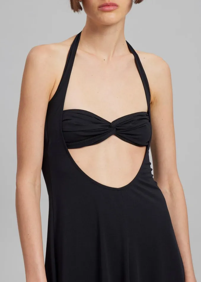 The Frankie Shop Beaufille Baes Halter Dress 8211 Black Shop Dresses