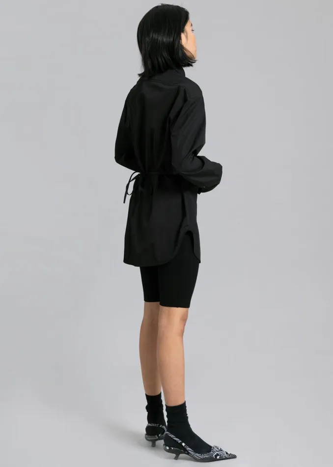 The Frankie Shop Bec Padded Shirt 8211 Black Shop Tops