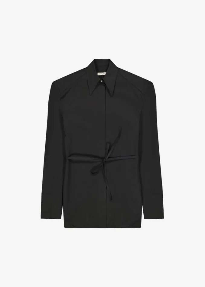 The Frankie Shop Bec Padded Shirt 8211 Black Shop Tops
