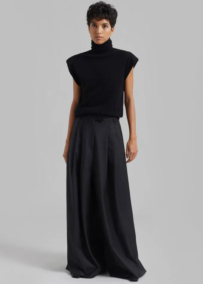 The Frankie Shop Bevza Square HighRise Trousers 8211 Black Shop Clothing