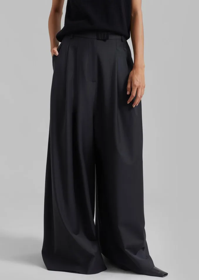 The Frankie Shop Bevza Square HighRise Trousers 8211 Black Shop Clothing