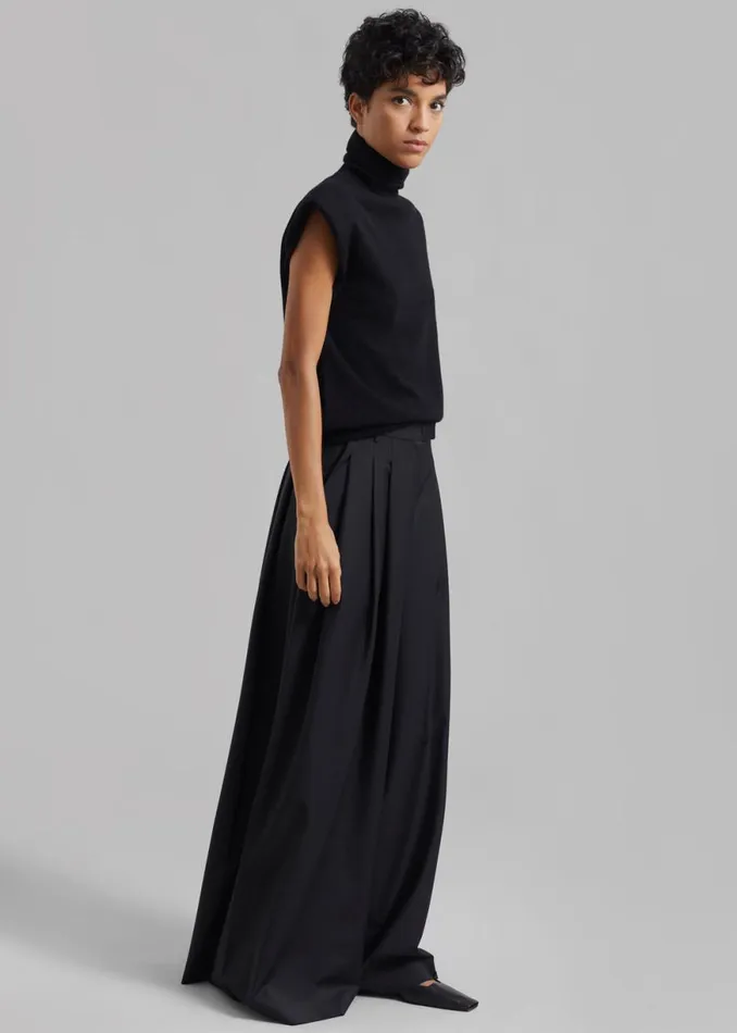 The Frankie Shop Bevza Square HighRise Trousers 8211 Black Shop Clothing