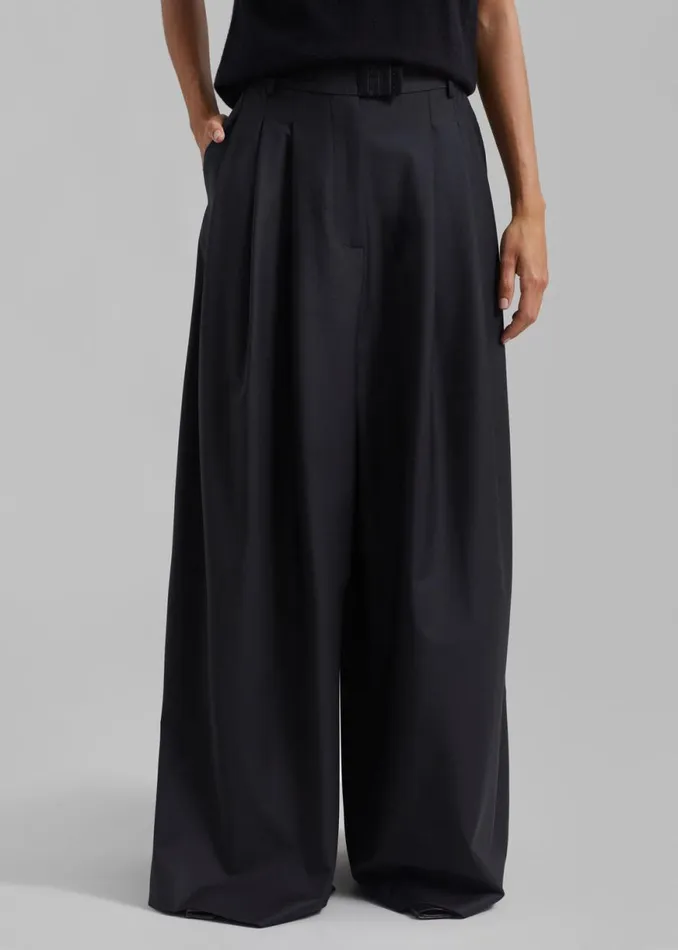 The Frankie Shop Bevza Square HighRise Trousers 8211 Black Shop Clothing