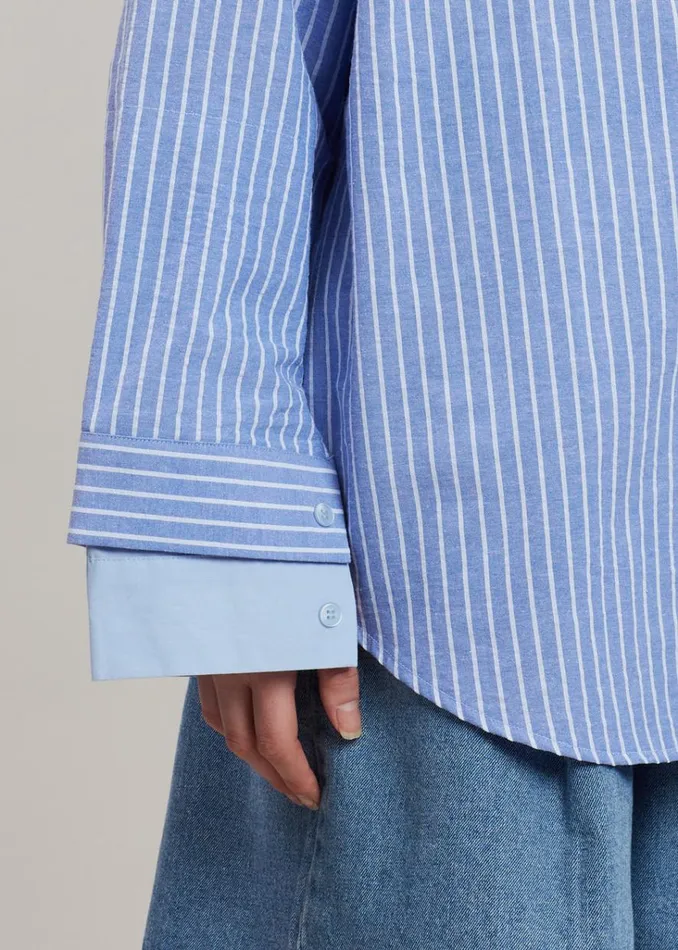 The Frankie Shop Christa Striped Shirt 8211 Blue Shop Tops