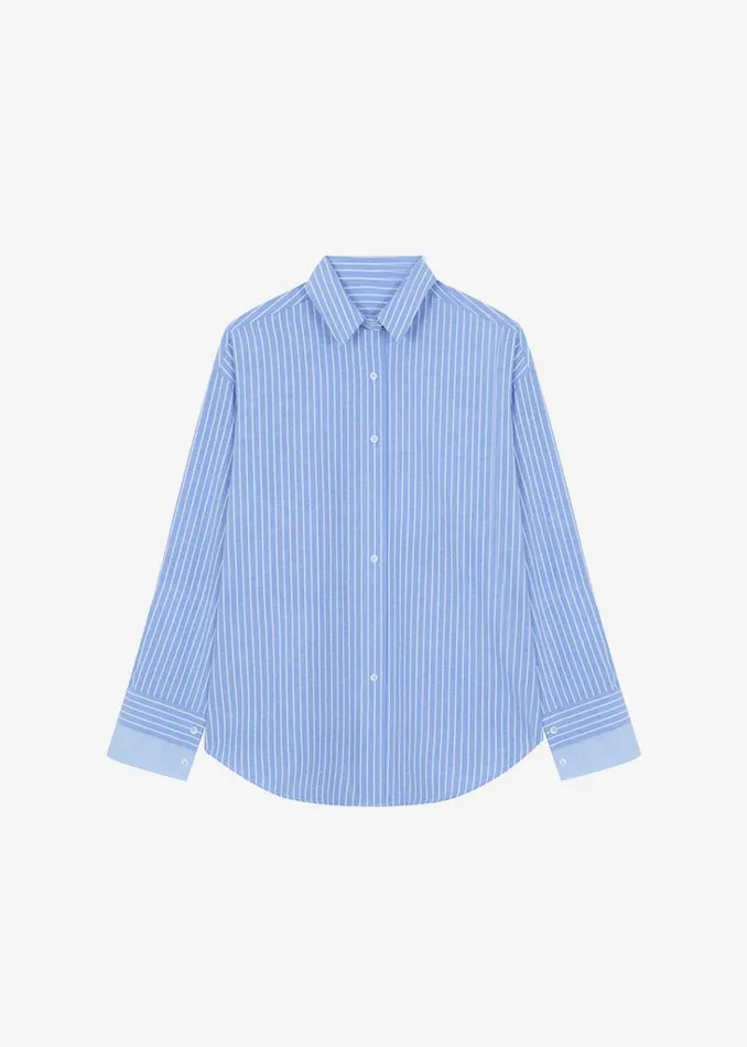 The Frankie Shop Christa Striped Shirt 8211 Blue Shop Tops