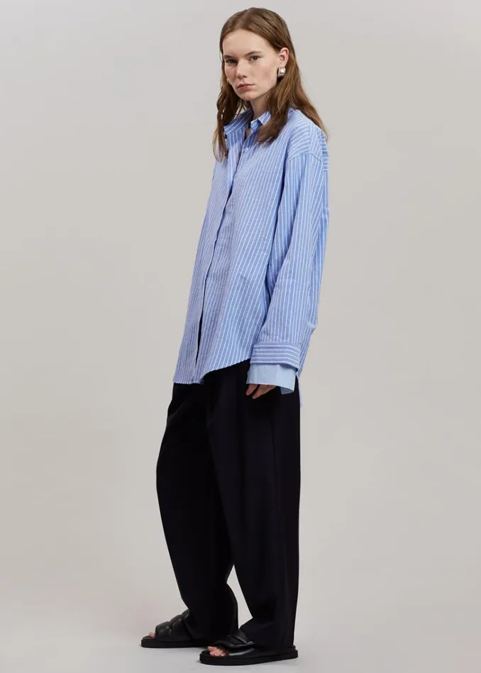 The Frankie Shop Christa Striped Shirt 8211 Blue Shop Tops