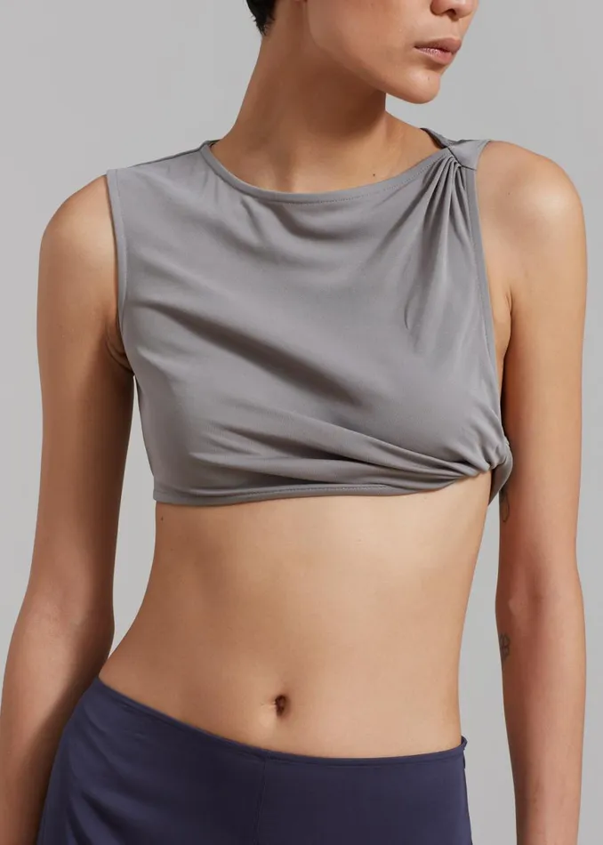 The Frankie Shop Christopher Esber Gesine Twisted Crop 8211 Concrete Shop Tops