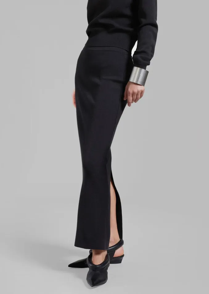 The Frankie Shop Clover Knit Skirt 8211 Black Shop Bottoms