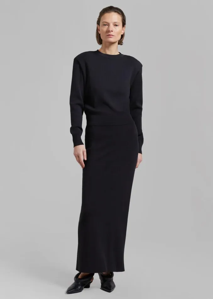 The Frankie Shop Clover Knit Skirt 8211 Black Shop Bottoms