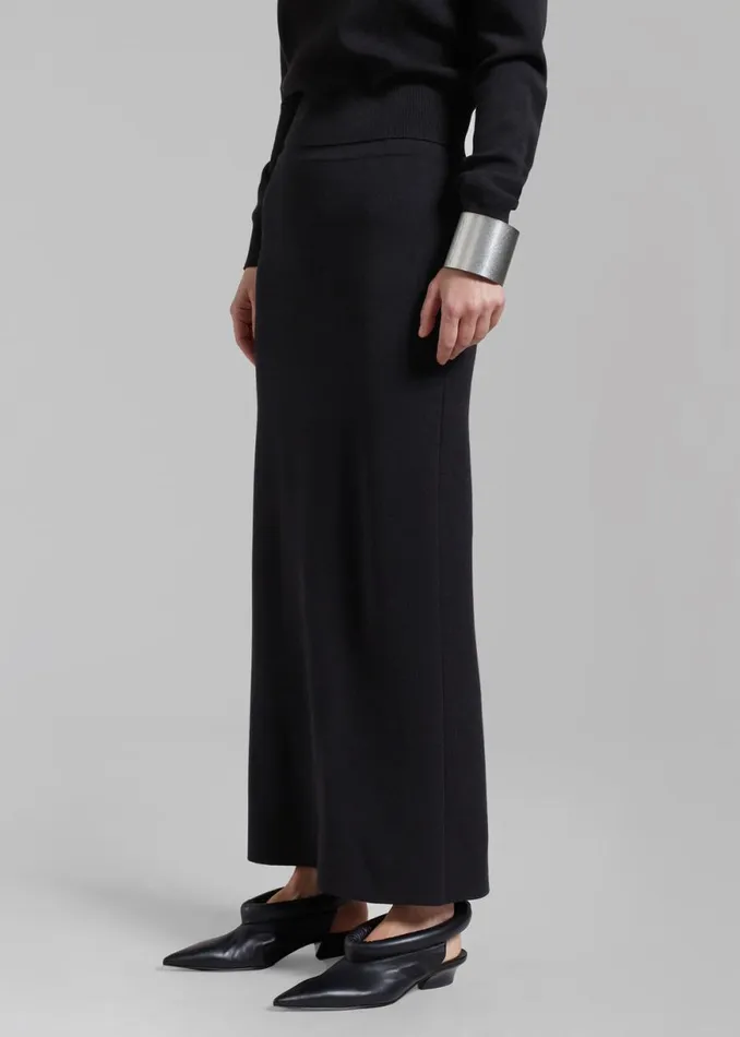 The Frankie Shop Clover Knit Skirt 8211 Black Shop Bottoms
