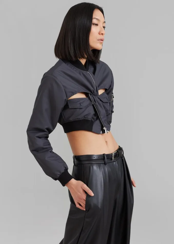 The Frankie Shop Coperni CutOut Cropped Bomber Jacket 8211 Concrete Shop Outerwear