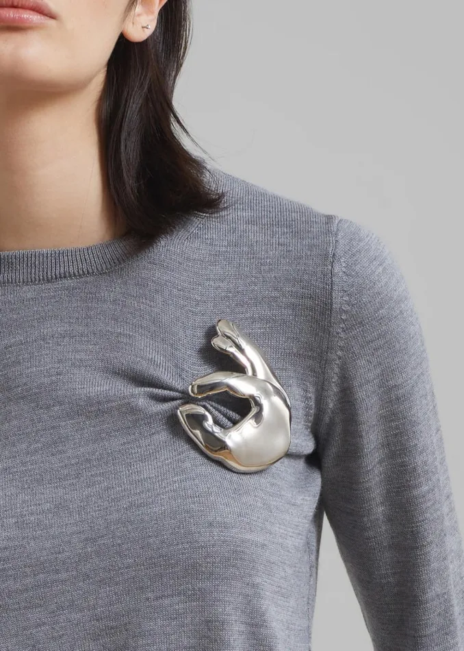The Frankie Shop Coperni Emoji Sweater 8211 Grey Shop Knitwear