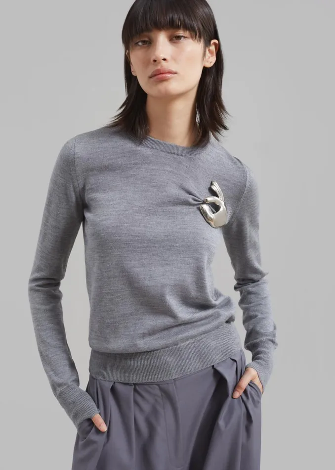 The Frankie Shop Coperni Emoji Sweater 8211 Grey Shop Knitwear