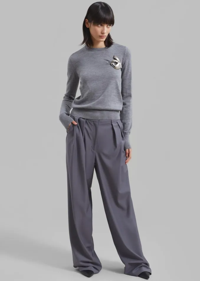 The Frankie Shop Coperni Emoji Sweater 8211 Grey Shop Knitwear