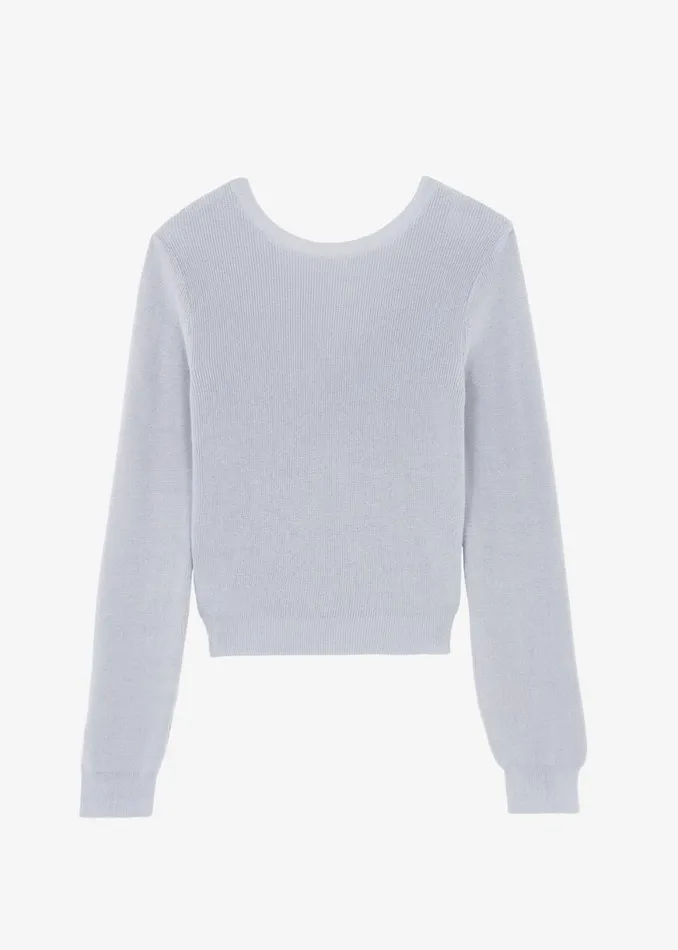 The Frankie Shop Darcey Twisted Knit Top 8211 Light Grey Shop Knitwear