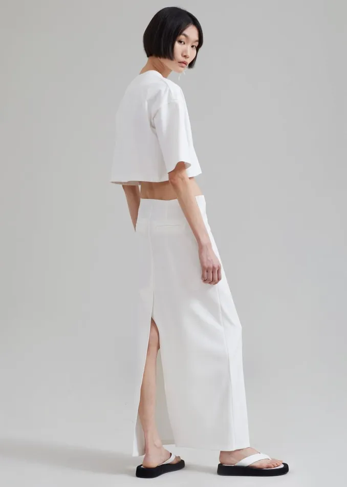 The Frankie Shop Demi Pencil Skirt 8211 White Shop Bottoms