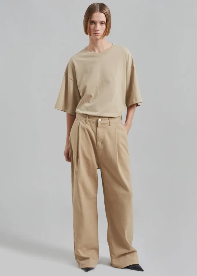 The Frankie Shop Drew Denim Pants 8211 Beige Shop Clothing