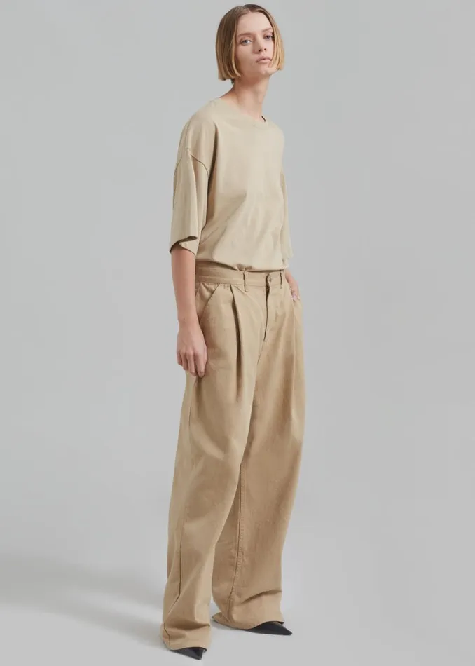 The Frankie Shop Drew Denim Pants 8211 Beige Shop Clothing