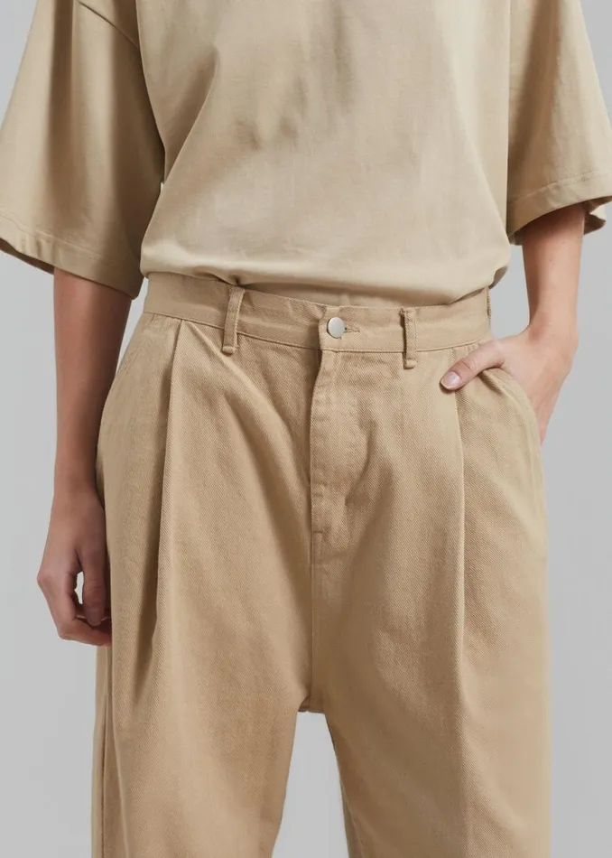 The Frankie Shop Drew Denim Pants 8211 Beige Shop Clothing
