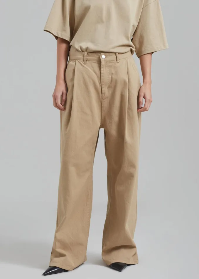 The Frankie Shop Drew Denim Pants 8211 Beige Shop Clothing