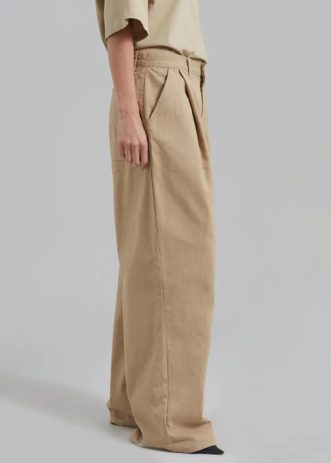 The Frankie Shop Drew Denim Pants 8211 Beige Shop Clothing