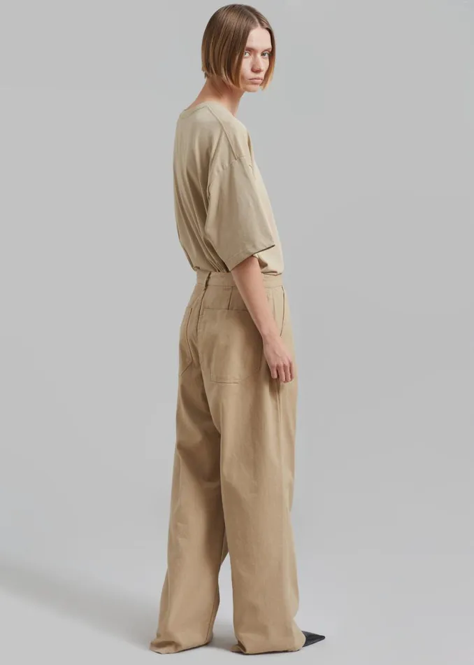 The Frankie Shop Drew Denim Pants 8211 Beige Shop Clothing
