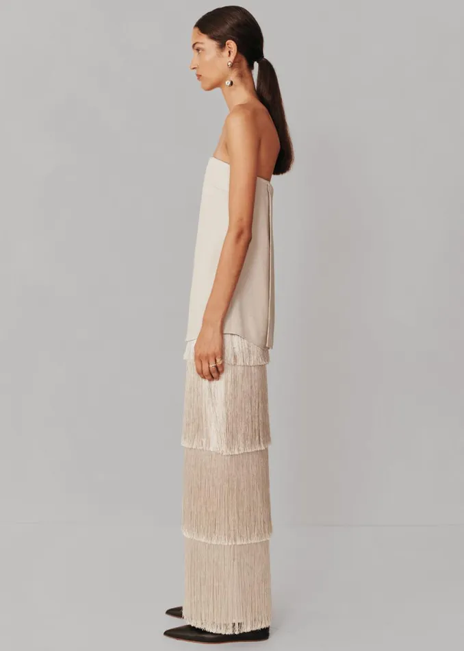 The Frankie Shop Esse Studios Mono Fringe Skirt 8211 Oyster Shop Bottoms