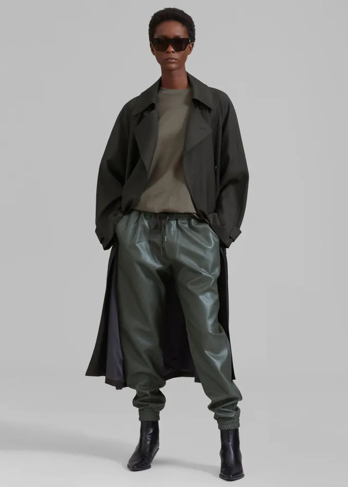 The Frankie Shop Faro Boxy Tee 8211 Dark Olive Shop Tops