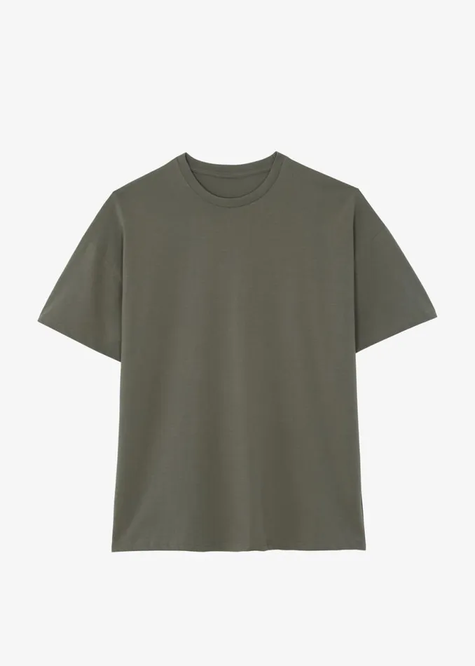 The Frankie Shop Faro Boxy Tee 8211 Dark Olive Shop Tops