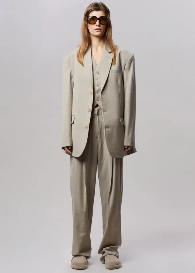 The Frankie Shop Gelso Oversized Blazer 8211 Light Taupe Melange Shop Suits